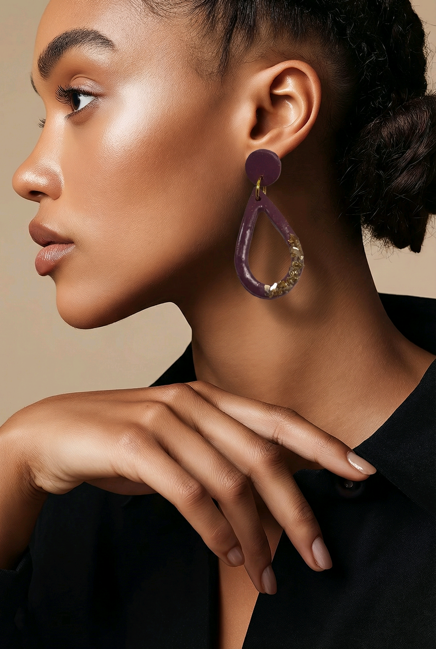 Purple Teardrop Dangles - Image 3