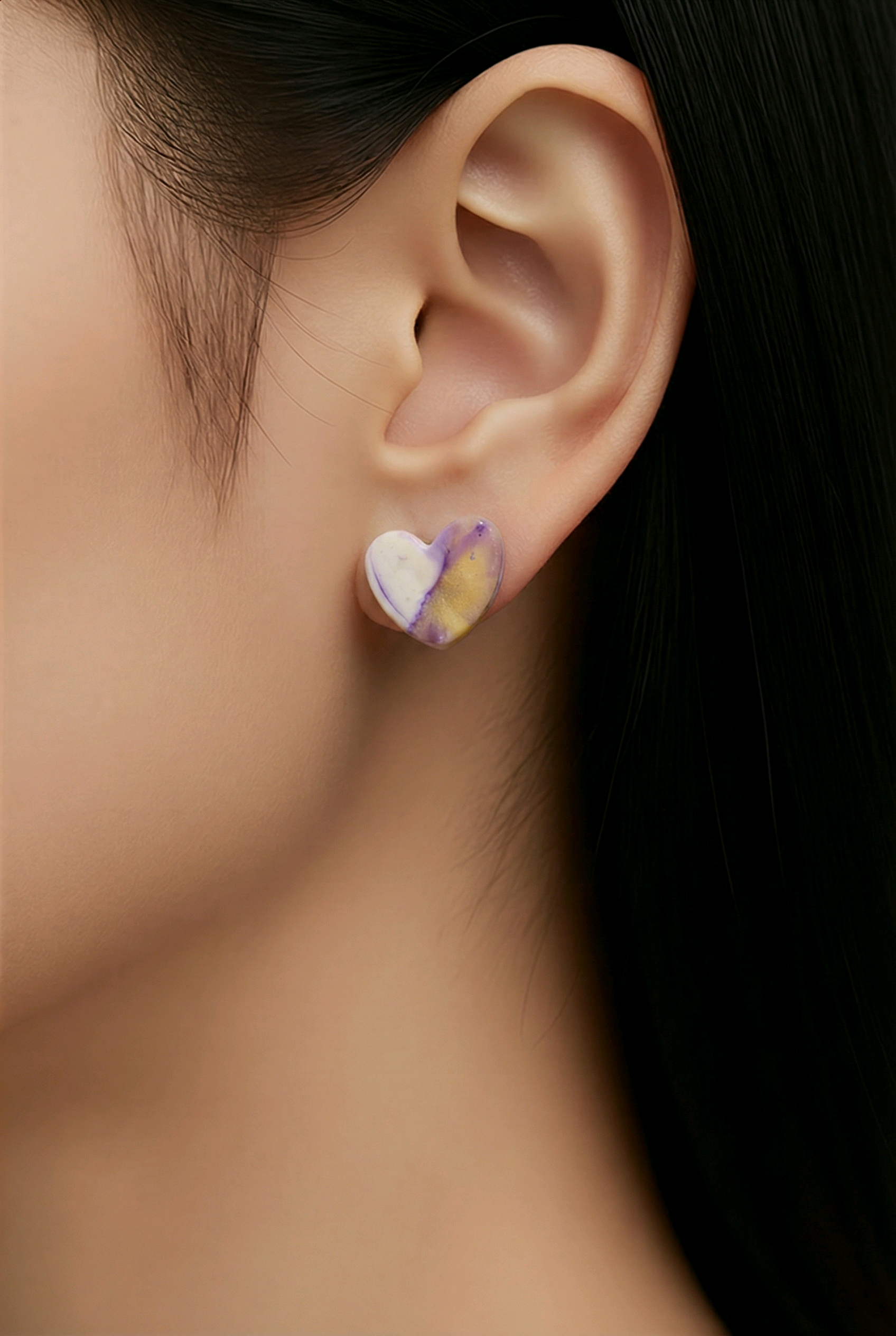 Marbled Heart Studs - Image 3