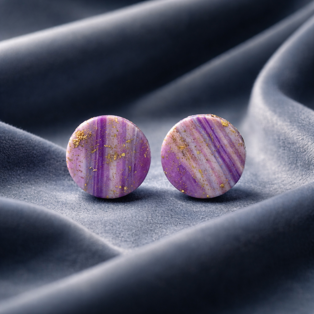 Lavender Marble Studs - Image 2