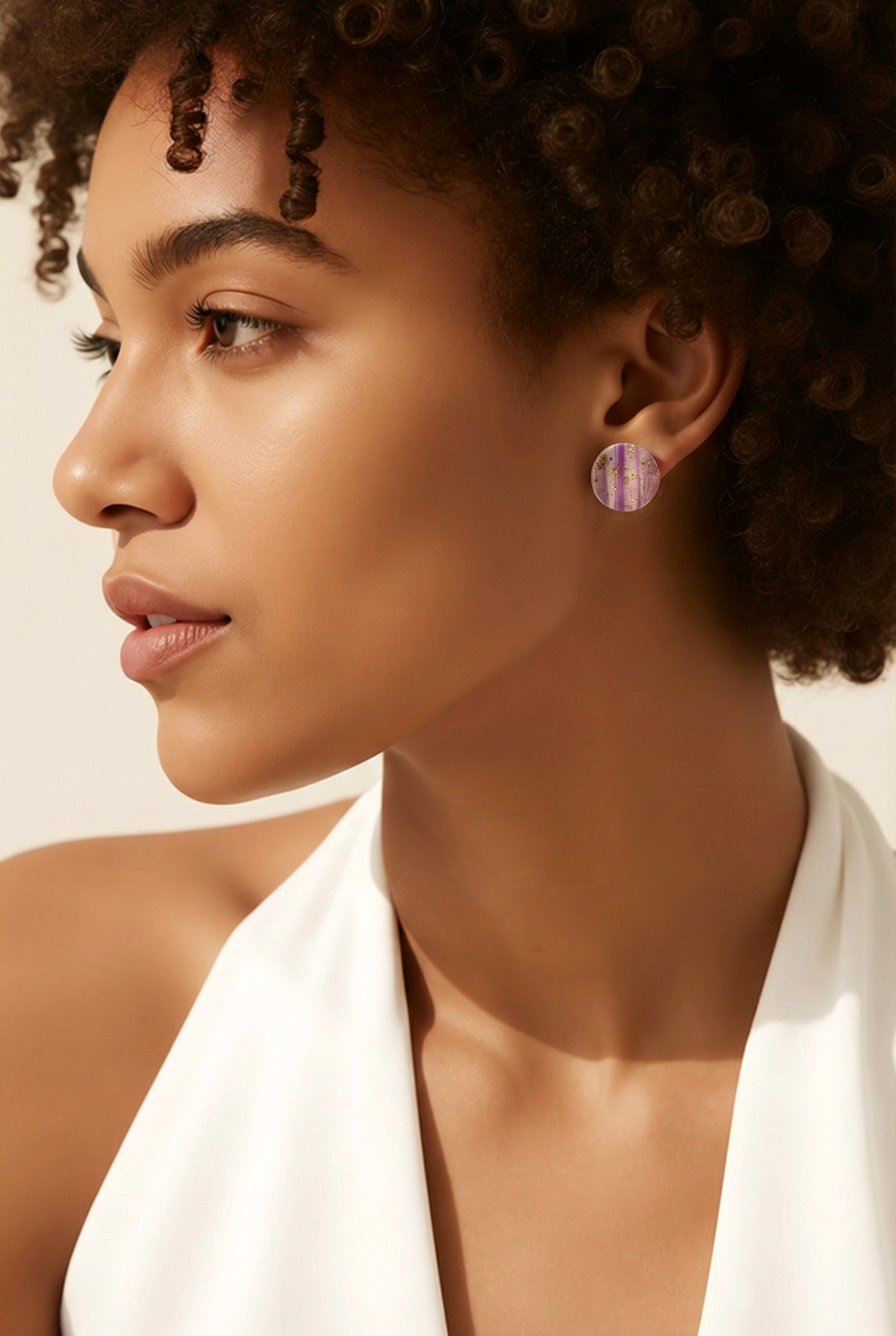 Lavender Marble Studs - Image 3