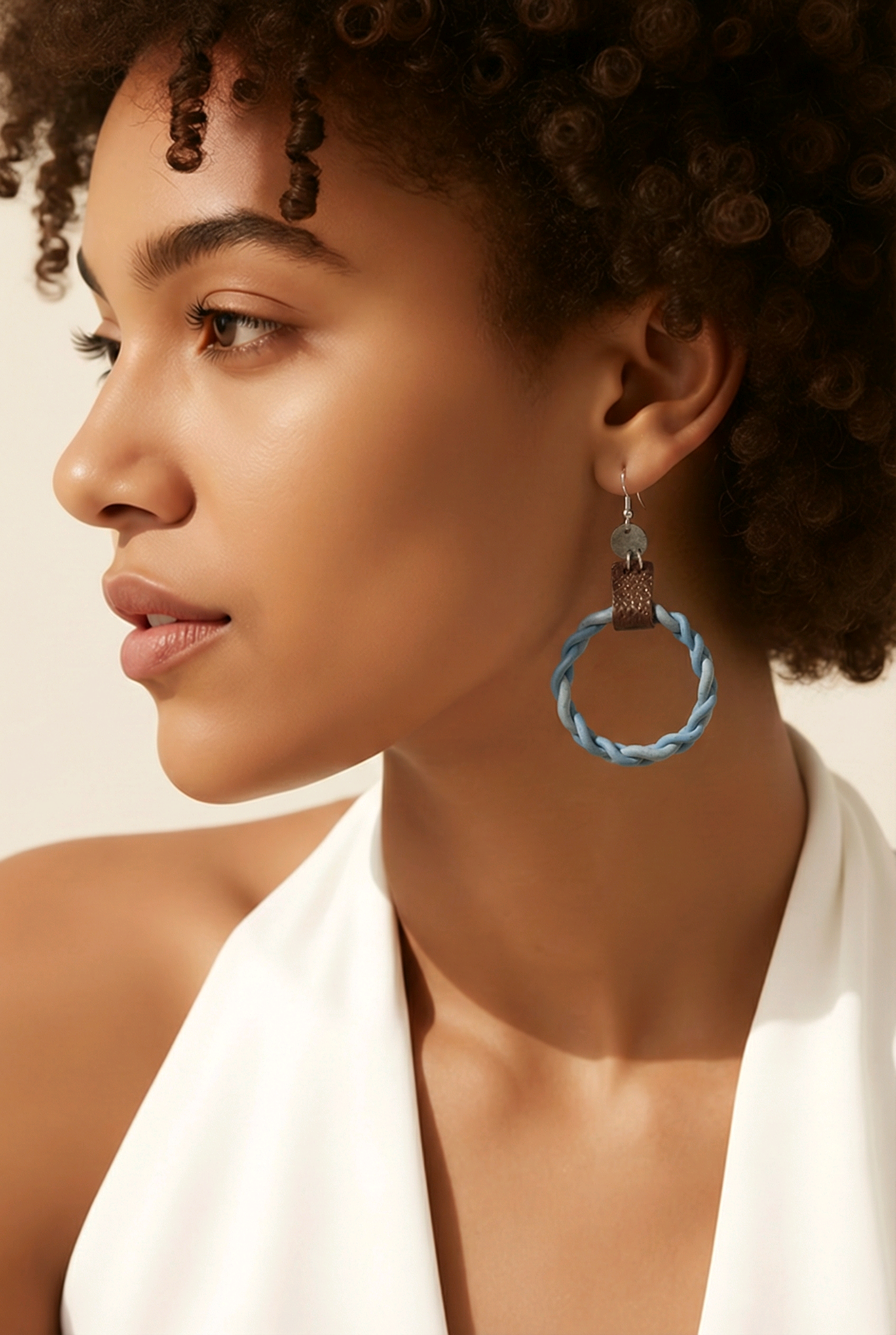 Braided Blue Hoops - Image 3
