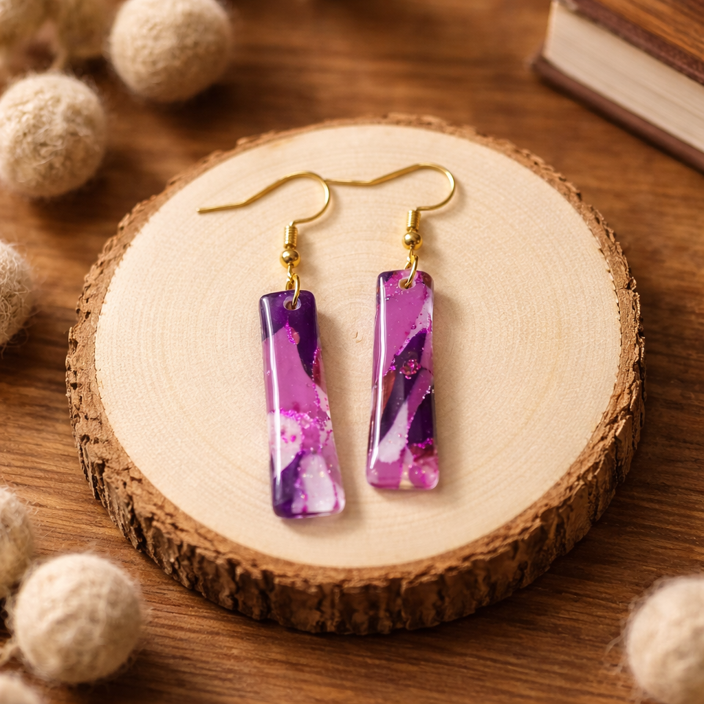 Purple Marble Dangles