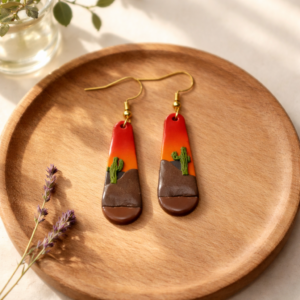 Sunset Cactus Dangles
