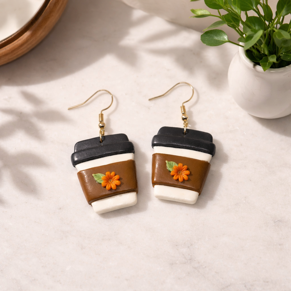 Floral Coffee Dangles