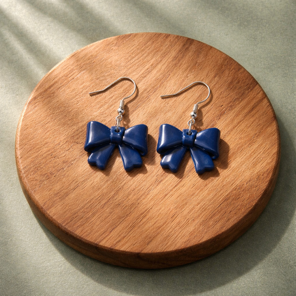 Navy Bow Dangles