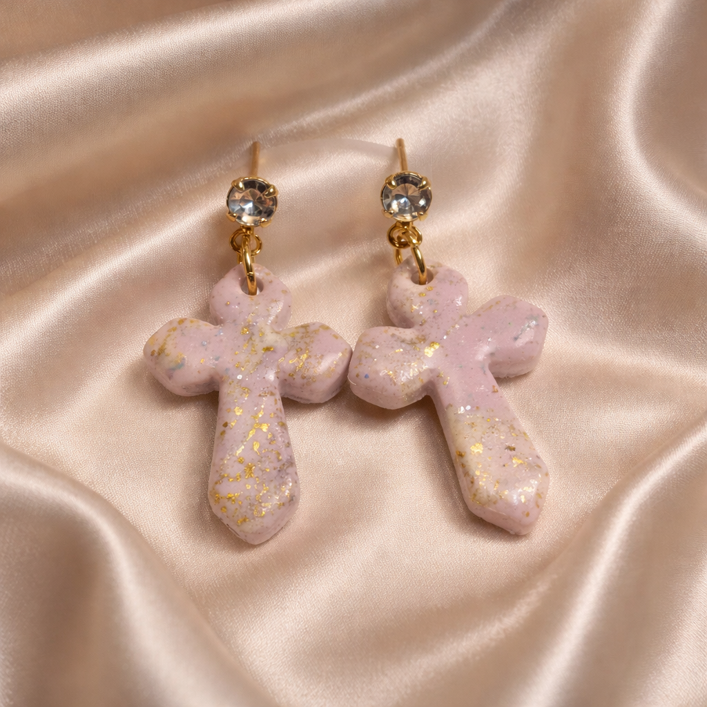 Pink Marble Cross - Image 2