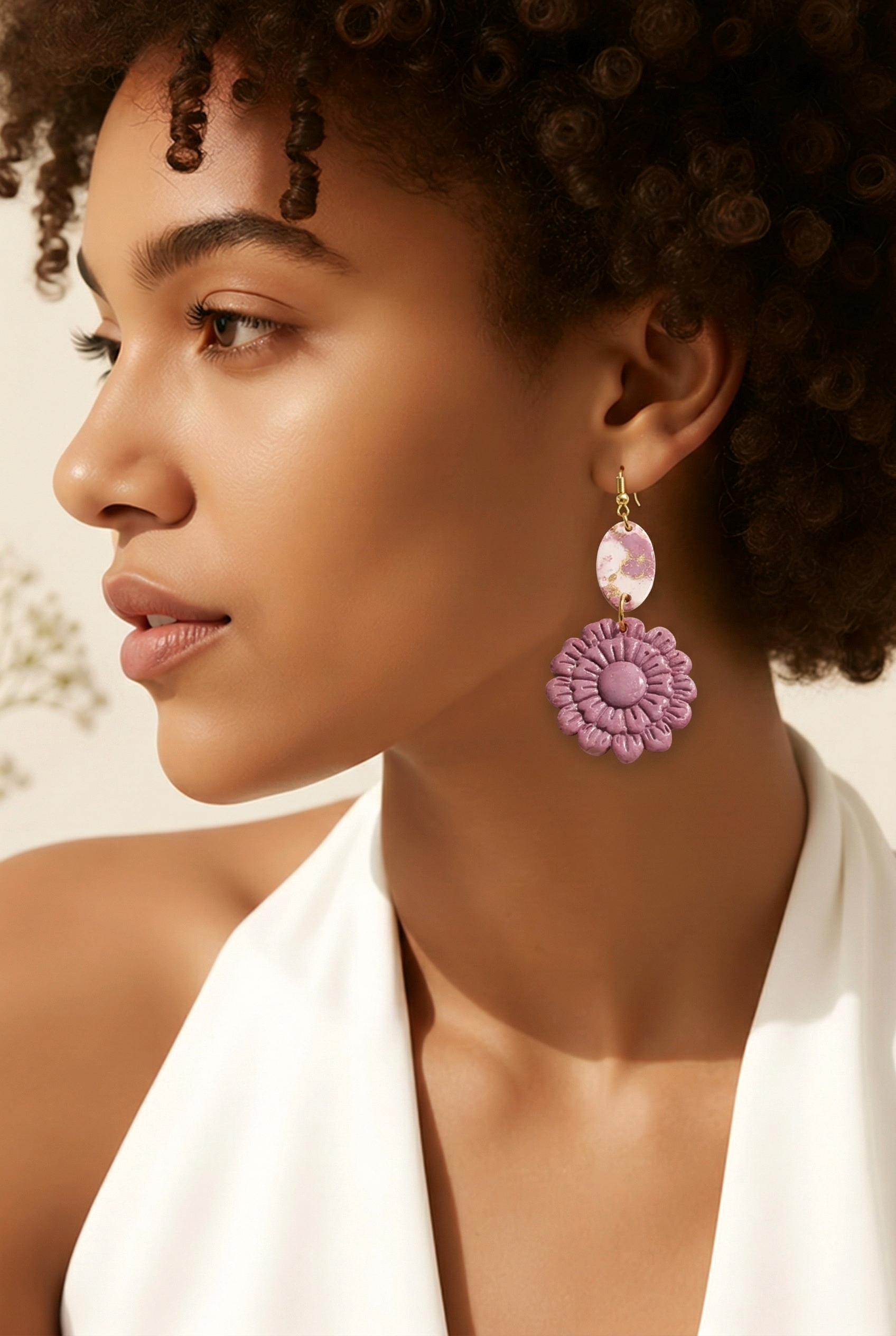 Pink Daisy Dangles - Image 3