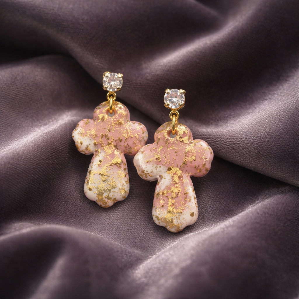 Pink Marble Cross - Image 2