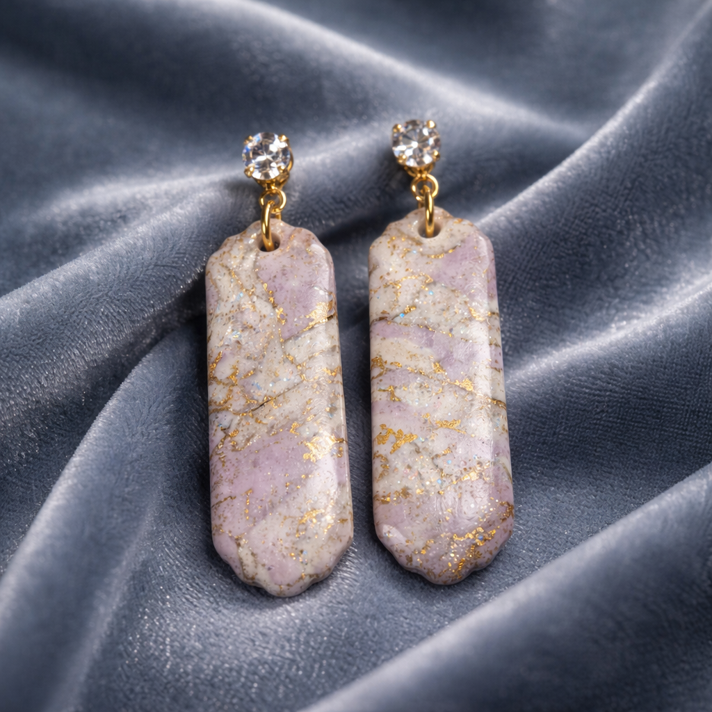 Blush Marble Dangles - Image 2