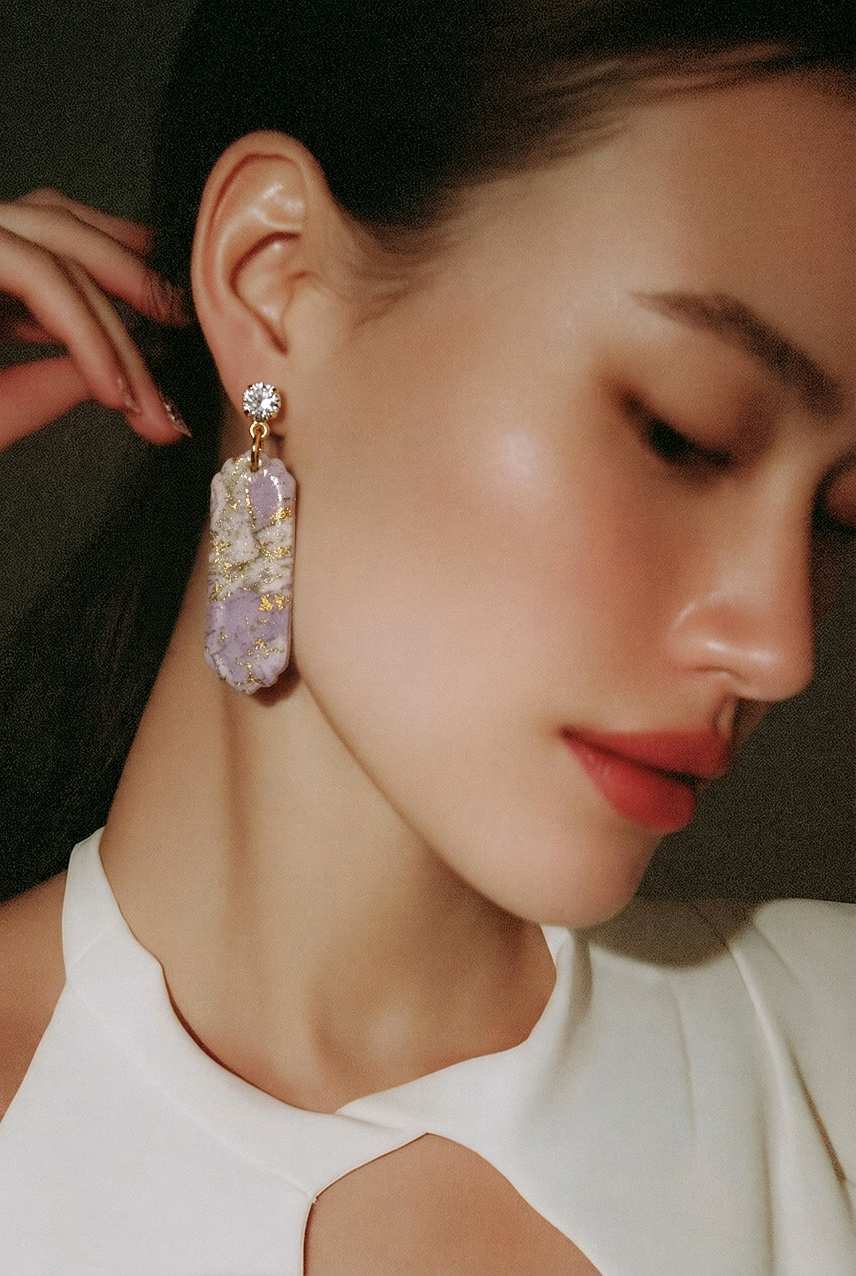 Blush Marble Dangles - Image 3