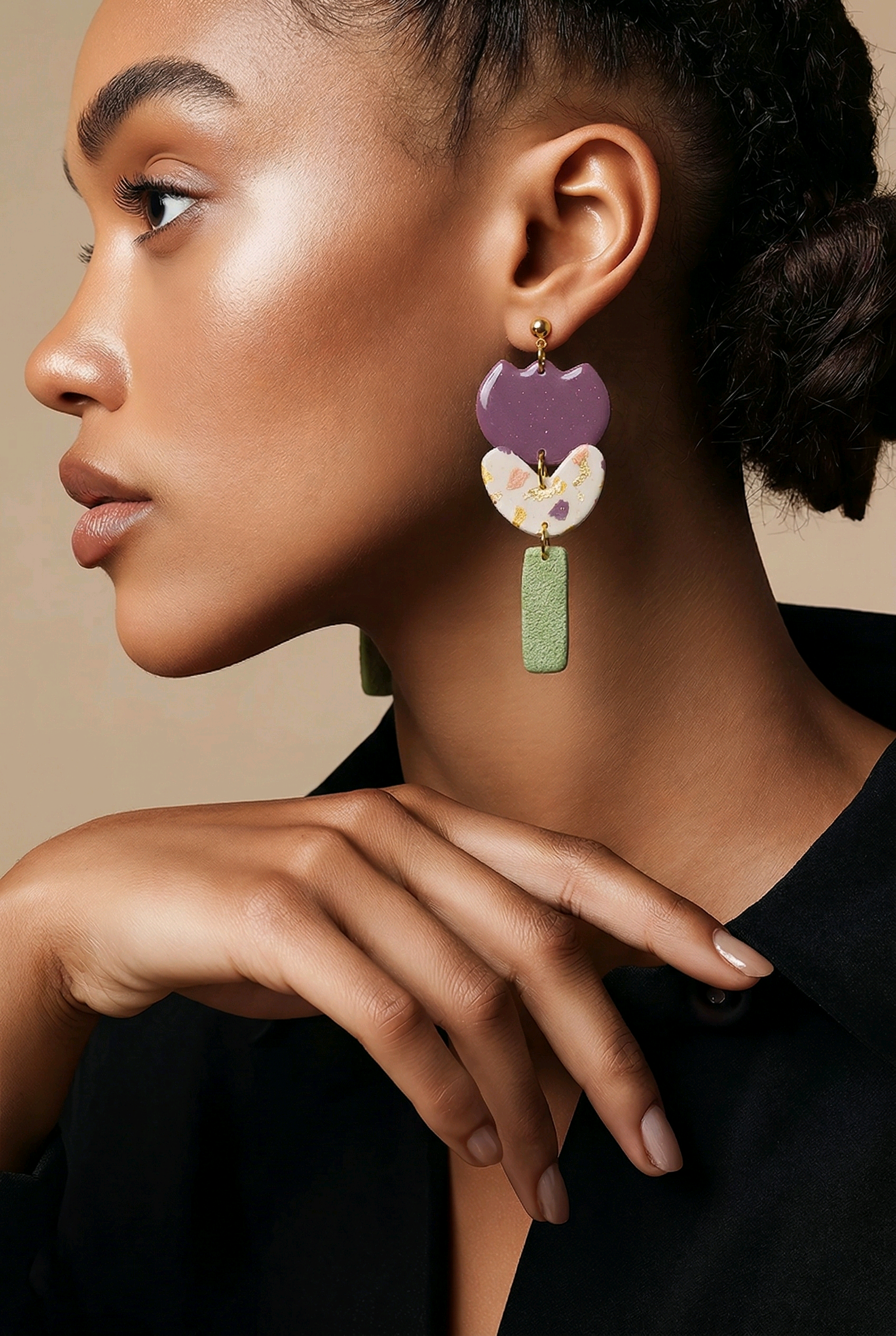 Terrazzo Heart Dangles - Image 3