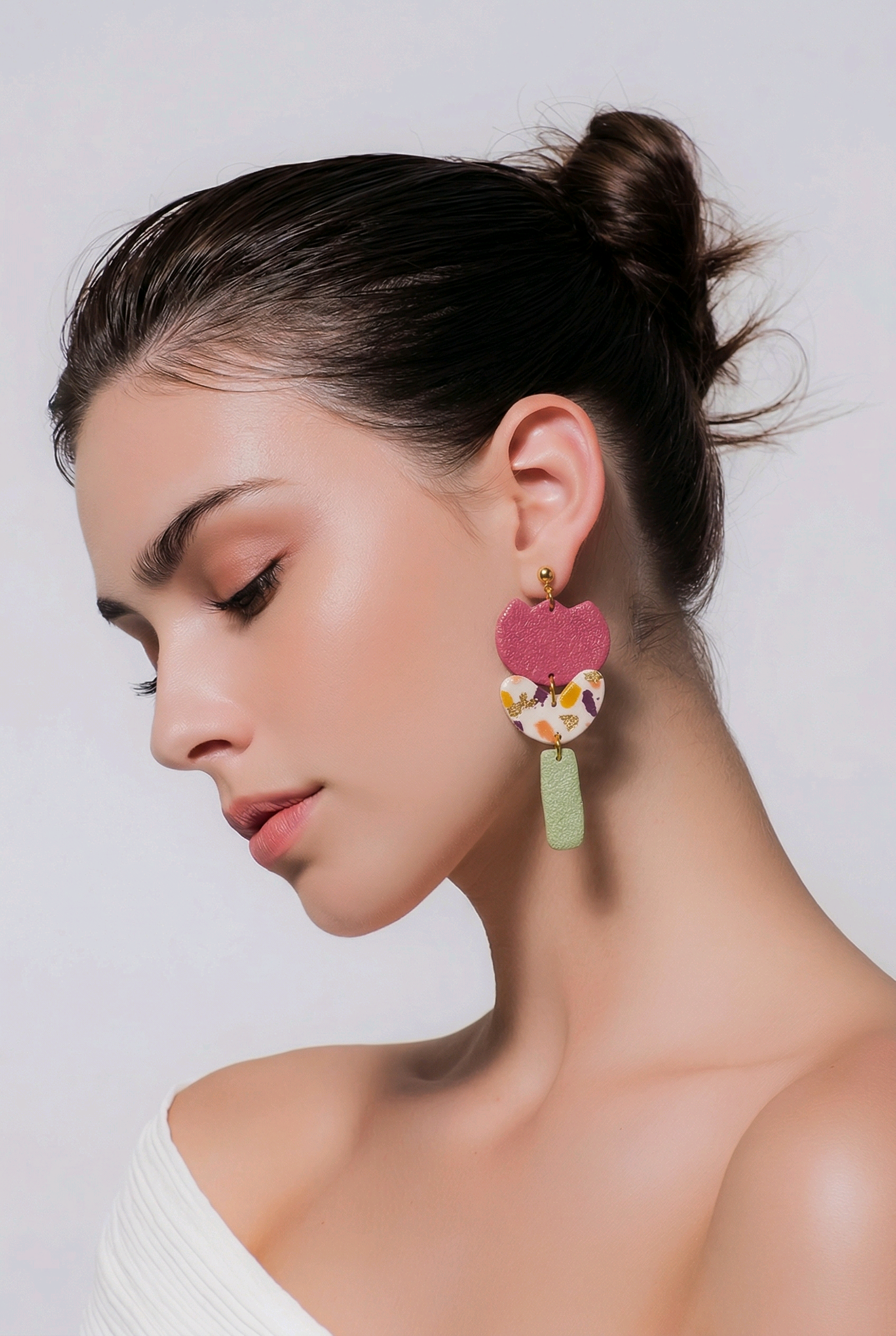 Pink Tulip Dangles - Image 3