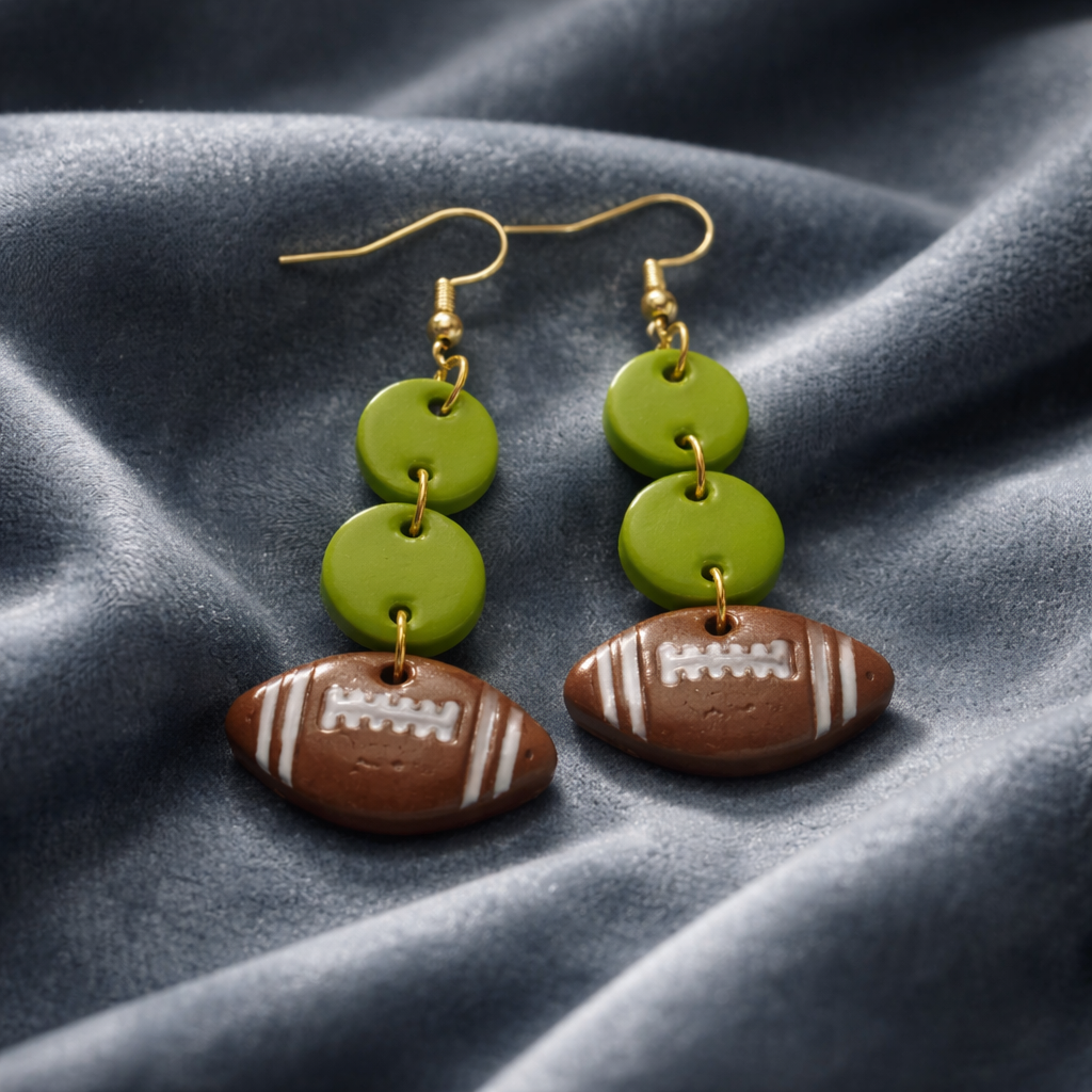 Olive Football Dangles - Image 2