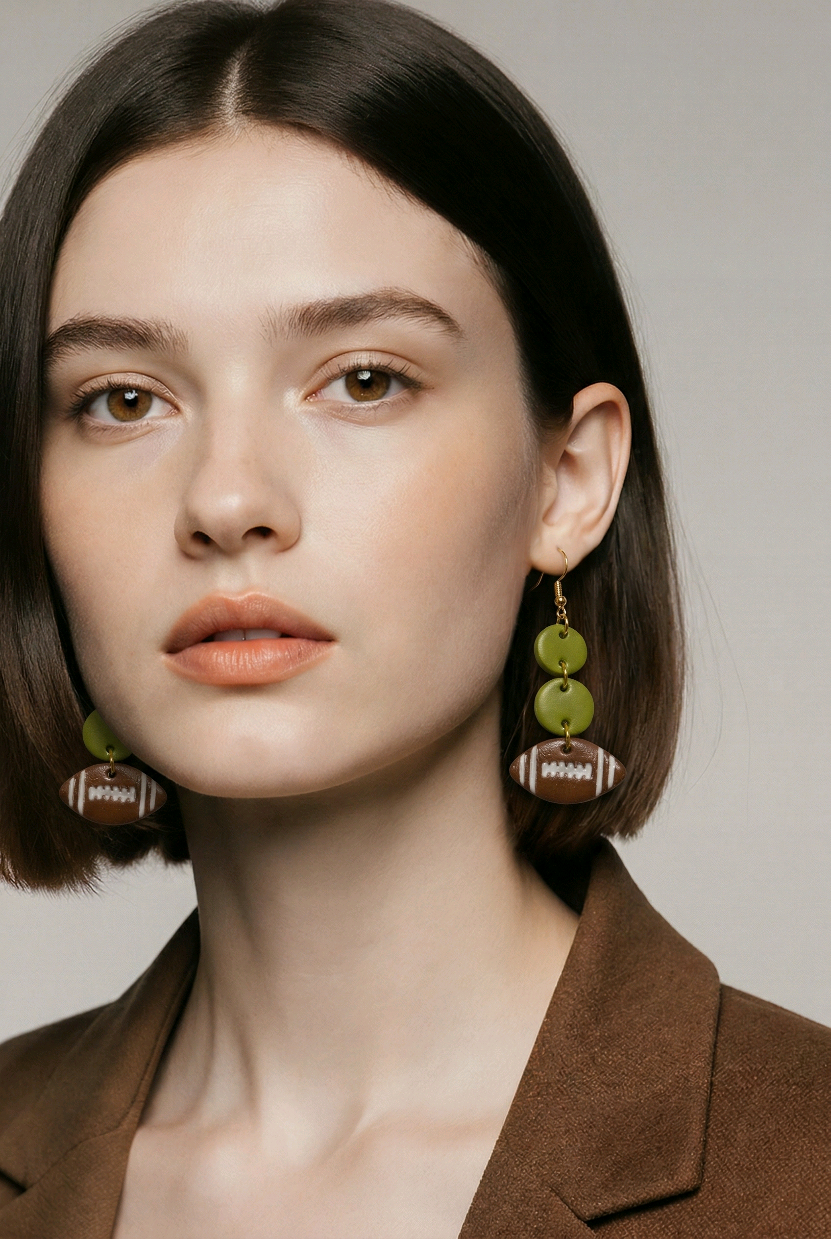 Olive Football Dangles - Image 3