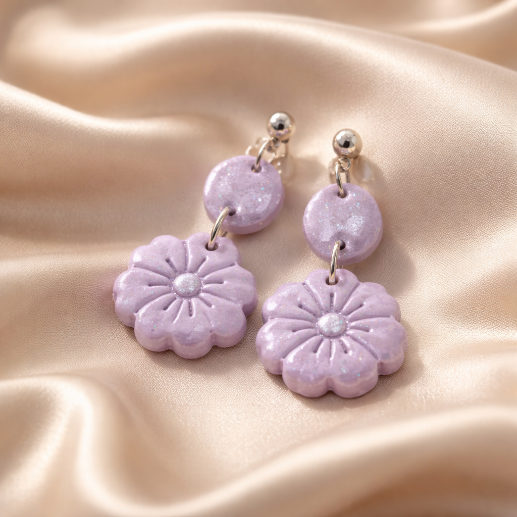 Lavender Daisy Dangles - Image 2