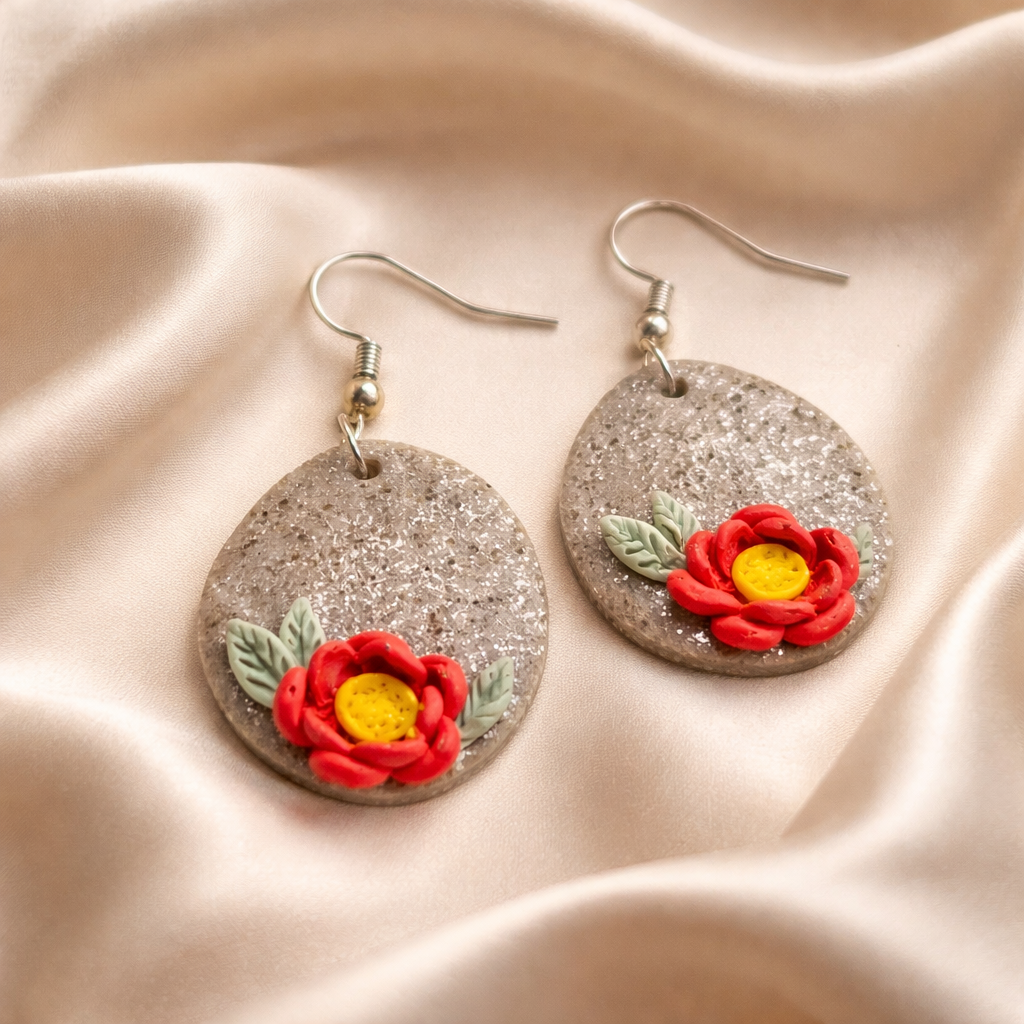 Rose Oval Dangles - Image 2