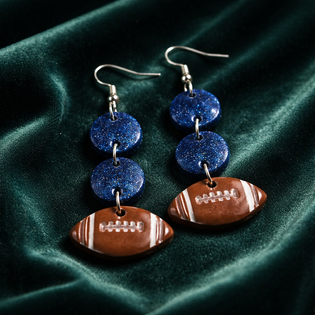 Glitter Football Dangles - Image 2
