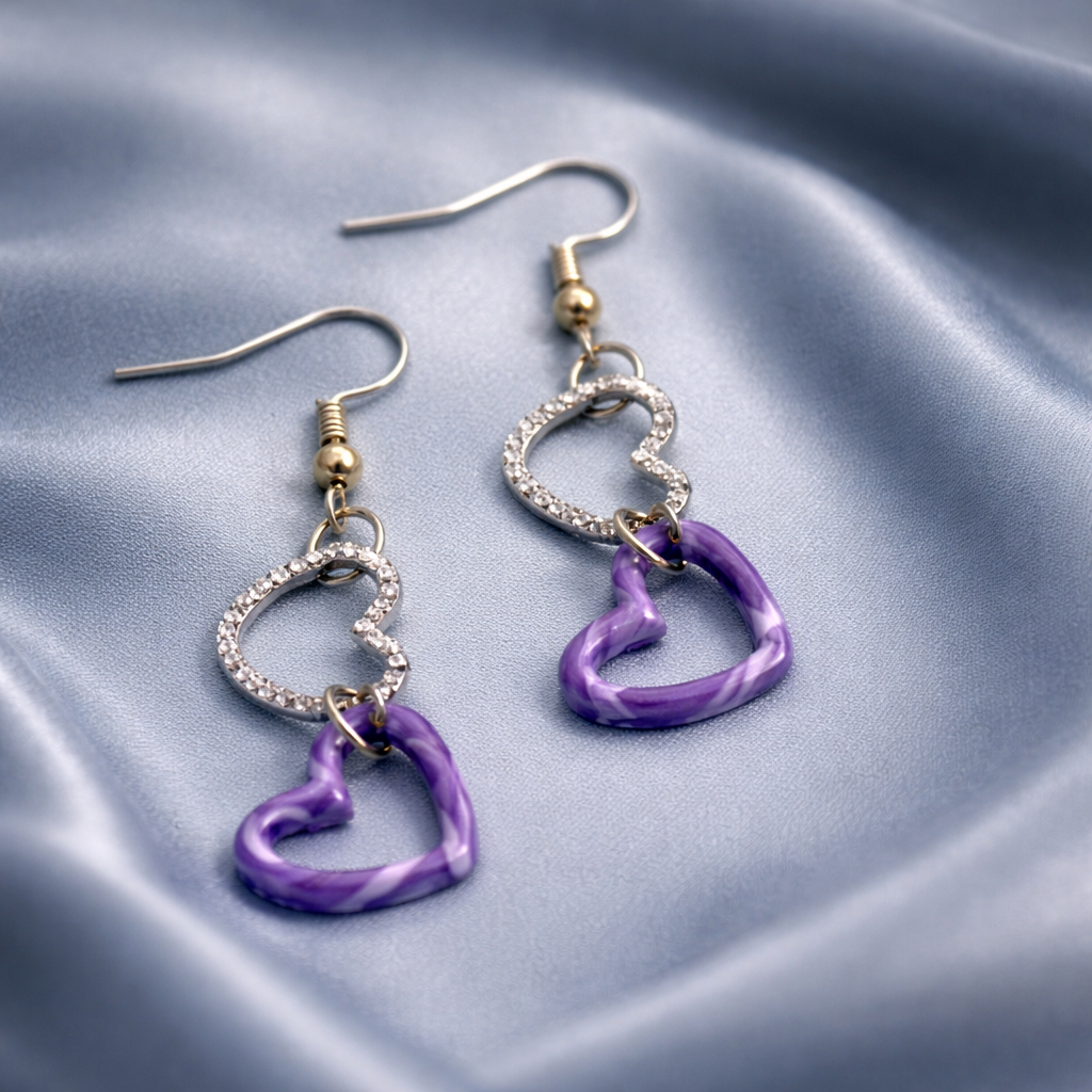 Purple Marble Hearts - Image 2
