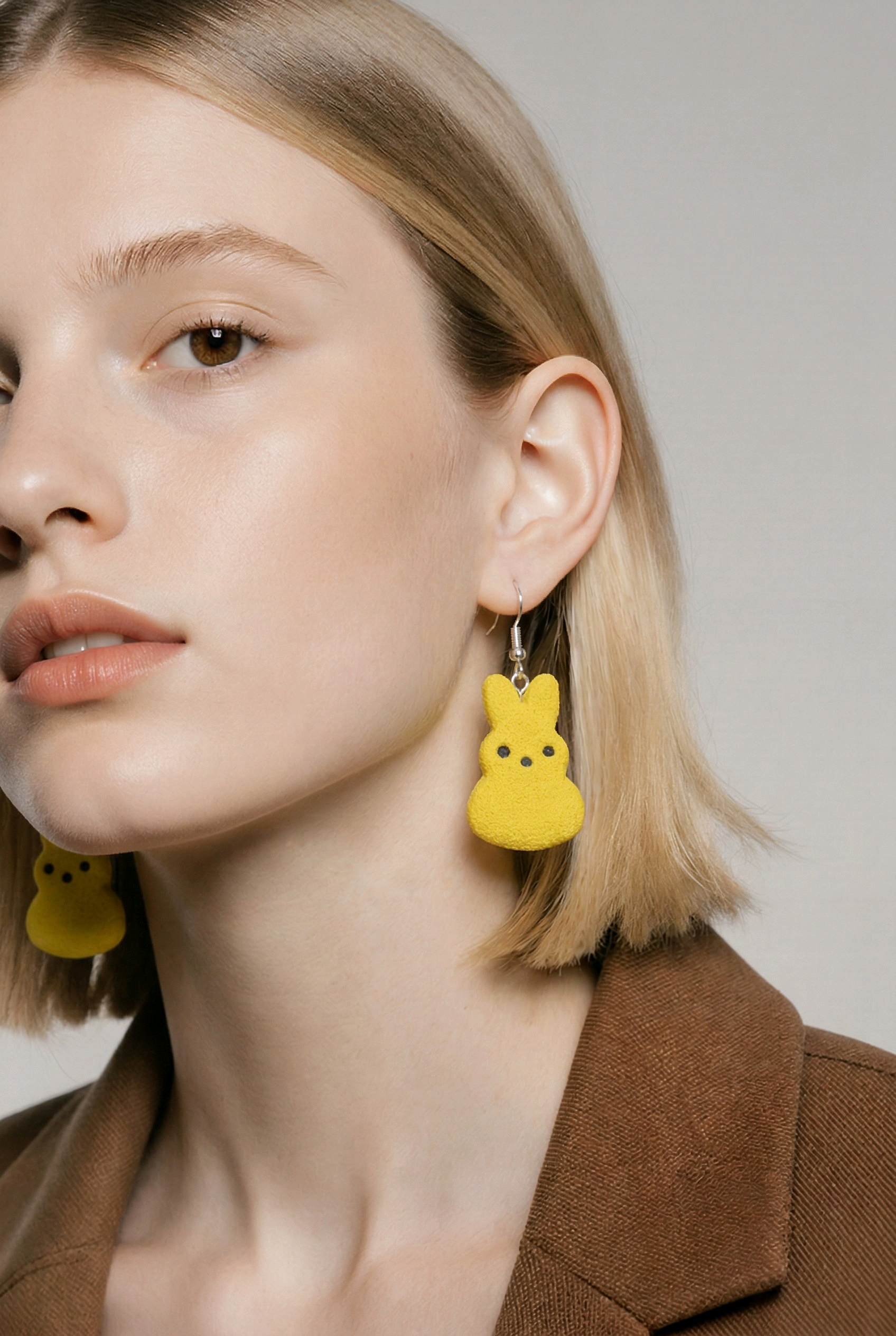 Yellow Marshmallow Bunny Dangles - Image 3