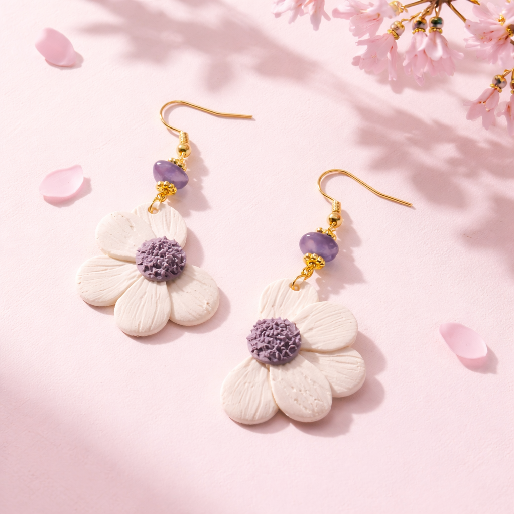 Lavender Daisy Dangles