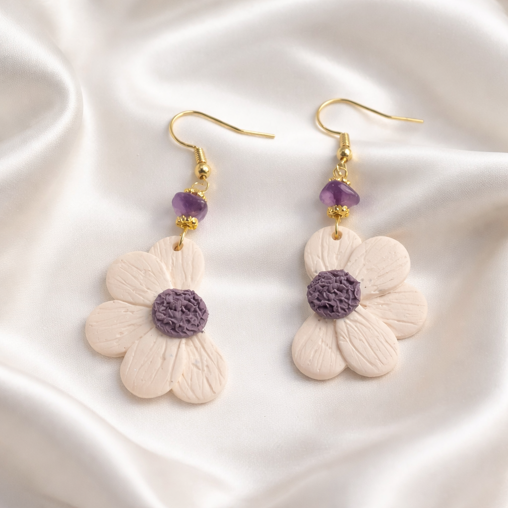 Lavender Daisy Dangles - Image 2