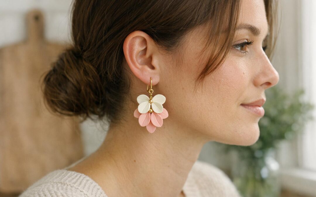 Modest but Not Boring: How to Wear Statement Polymer Clay Earrings with a Feminine, “
